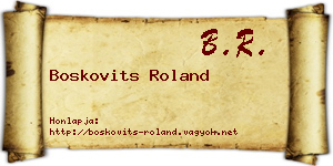 Boskovits Roland névjegykártya