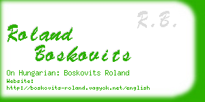 roland boskovits business card